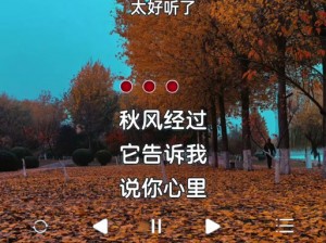 抖音热门歌曲推荐：你是秋日的风景唤醒了秋天的旋律