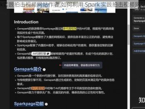 Spark实践拍击视频网站作者,如何利用 Spark 实践拍击视频网站作者