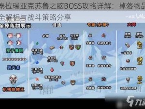 泰拉瑞亚克苏鲁之脑BOSS攻略详解：掉落物品全解析与战斗策略分享