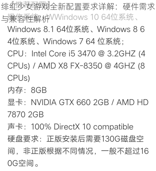 绯红少女游戏全新配置要求详解：硬件需求与兼容性解析