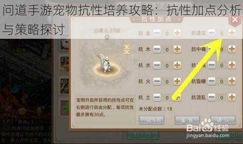 问道手游宠物抗性培养攻略：抗性加点分析与策略探讨