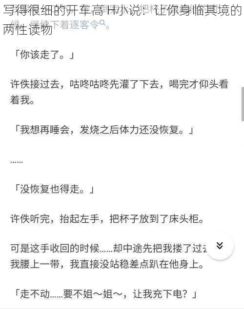 写得很细的开车高 H小说：让你身临其境的两性读物