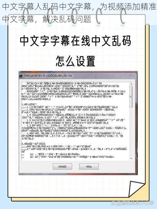中文字幕人乱码中文字幕，为视频添加精准中文字幕，解决乱码问题