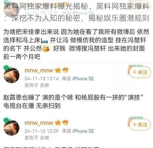 黑料网独家爆料曝光揭秘、黑料网独家爆料：深挖不为人知的秘密，揭秘娱乐圈潜规则