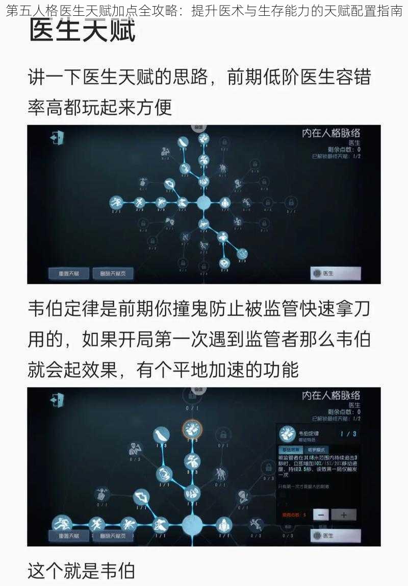 第五人格医生天赋加点全攻略：提升医术与生存能力的天赋配置指南