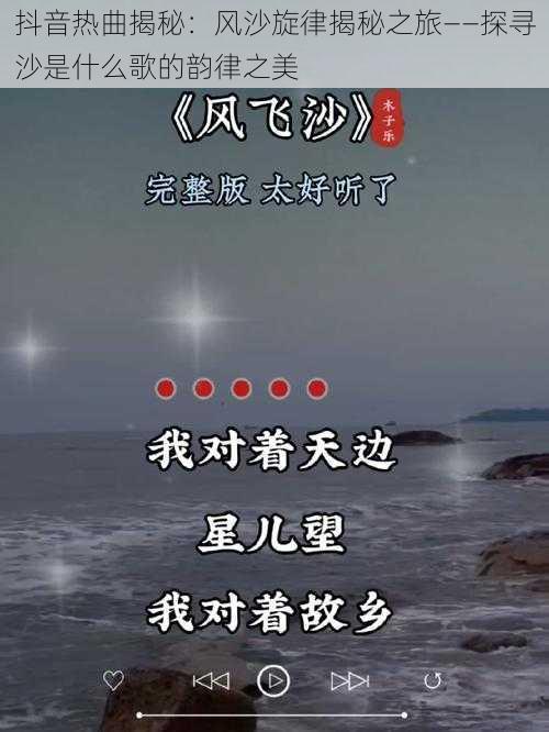 抖音热曲揭秘：风沙旋律揭秘之旅——探寻沙是什么歌的韵律之美