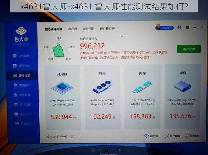 x4631鲁大师-x4631 鲁大师性能测试结果如何？