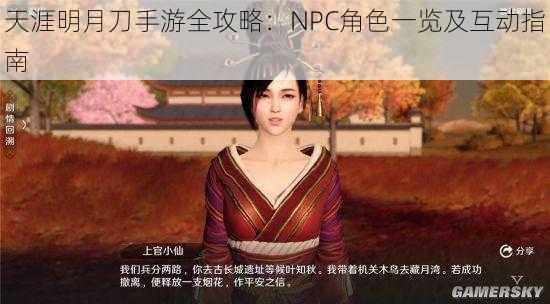 天涯明月刀手游全攻略：NPC角色一览及互动指南