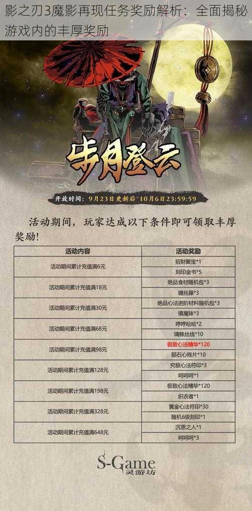 影之刃3魔影再现任务奖励解析：全面揭秘游戏内的丰厚奖励