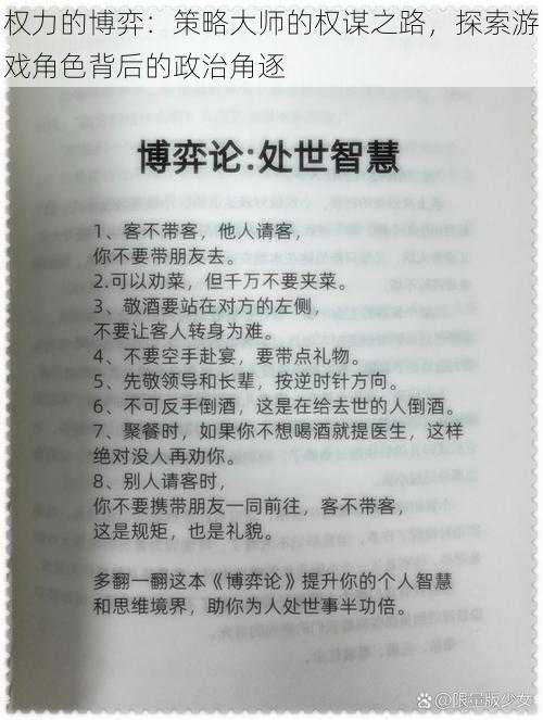 权力的博弈：策略大师的权谋之路，探索游戏角色背后的政治角逐