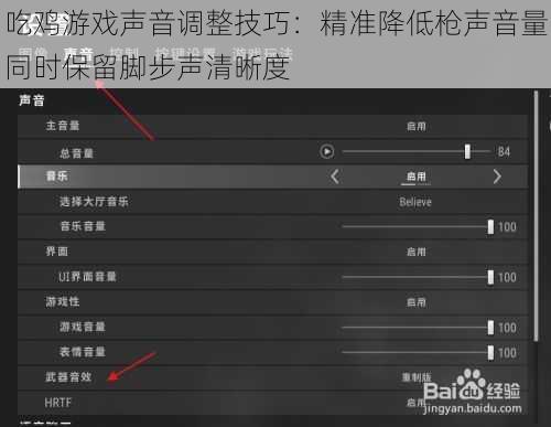 吃鸡游戏声音调整技巧：精准降低枪声音量同时保留脚步声清晰度