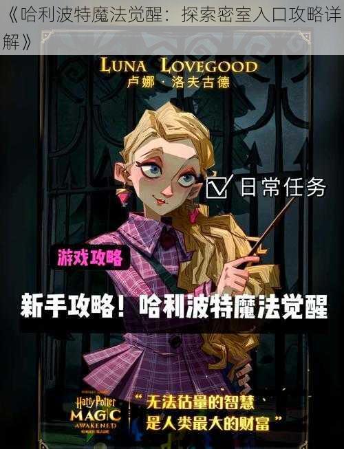 《哈利波特魔法觉醒：探索密室入口攻略详解》