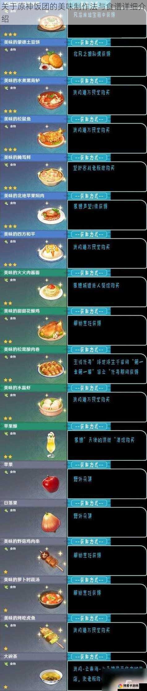 关于原神饭团的美味制作法与食谱详细介绍